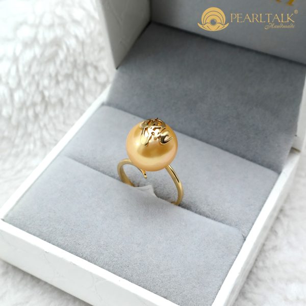NHẪN NGỌC TRAI TỰ NHIÊN VÀNG 18K
